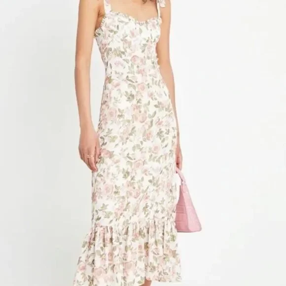 Brand New OPT Toile de Jouy Dress in Rose Floral Size Small - Picture 2 of 5